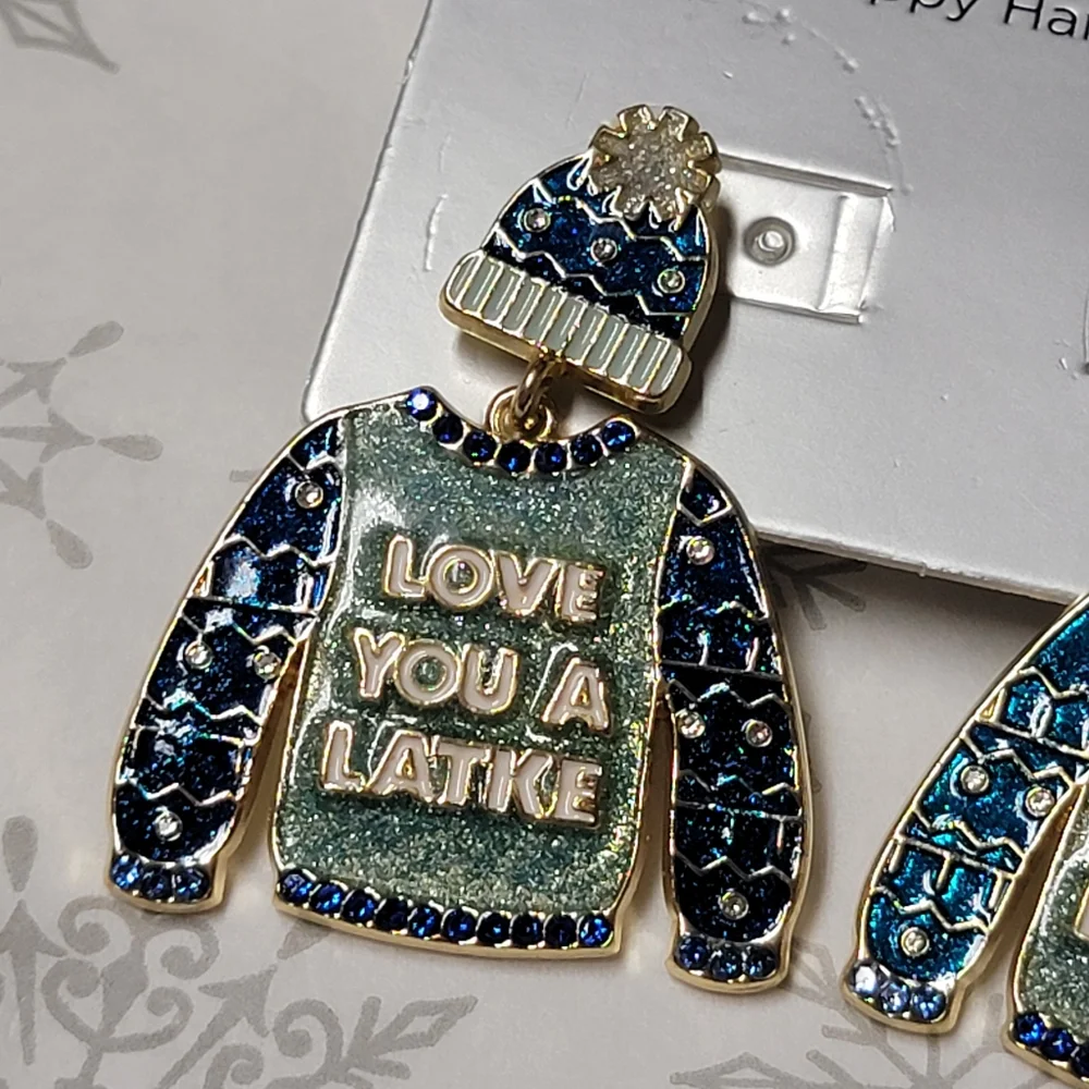SUGARFIX by BaubleBar Love You a Latke Happy Hanukkah! Jewish Holiday Earrings